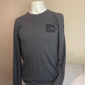 The North Face Gray Long Sleeve Tee with Logo